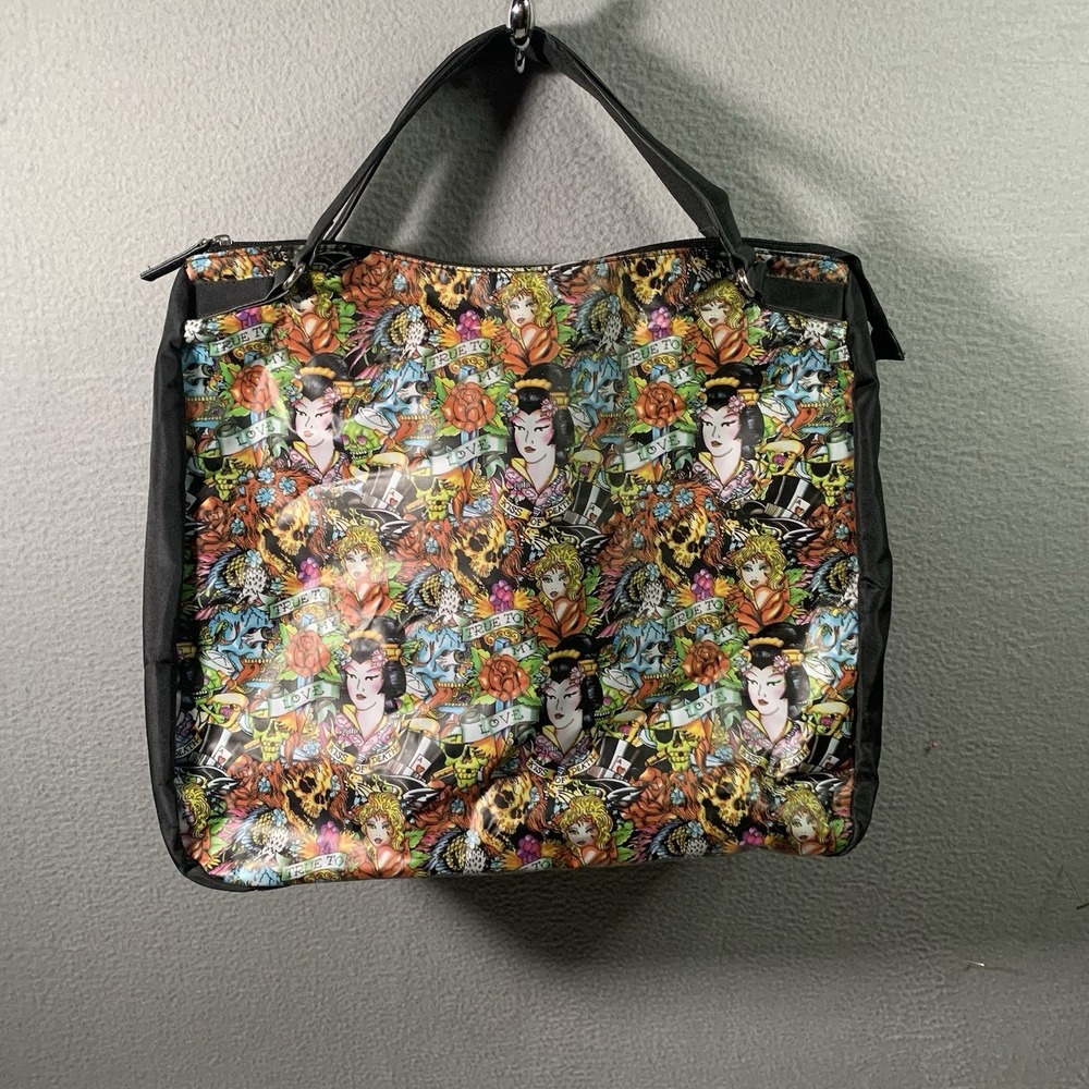 Christian Audigier Ed Hardy KISS OF DEATH True To My Love Geisha Large Tote Bag